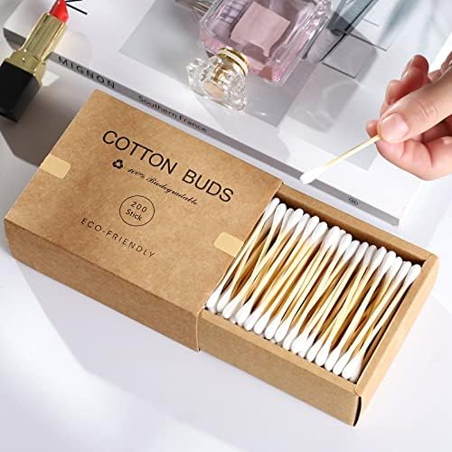 Bamboo Cotton Buds - Strong, Eco-Friendly and Bio-degradable. Pack of 400 (2 x 200 Packs)